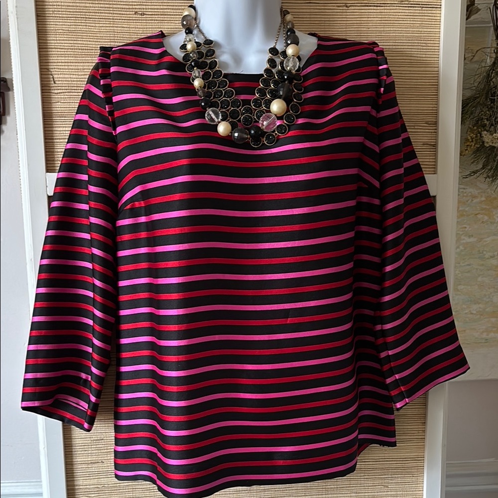 Striped Black and Pink Women's Top
